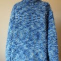 Blue Hand Knit Women Cardigan