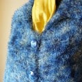 Blue Hand Knit Women Cardigan