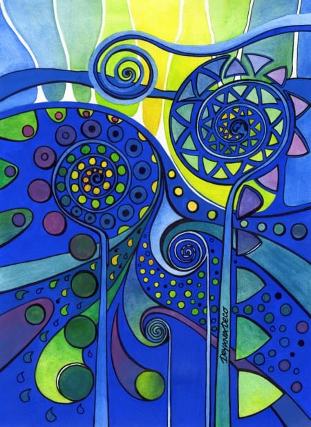 AURORA BOREALIS - Original watercolor painting