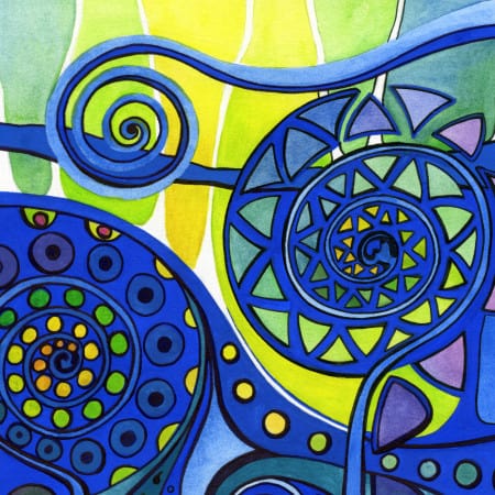 AURORA BOREALIS - Original watercolor painting close up