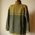 Hand Knit Women Cardigan in Umber and Gold