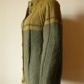 Hand Knit Women Cardigan in Umber and Gold