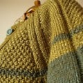 Hand Knit Women Cardigan in Umber and Gold