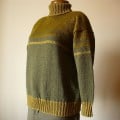 Hand Knit Women Jumper in Umber and Gold