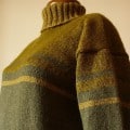 Hand Knit Women Jumper in Umber and Gold