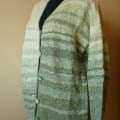 Hand Knit Women Cardigan With Front Crochet Edging