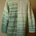 Hand Knit Women Cardigan With Front Crochet Edging