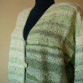Hand Knit Women Cardigan With Front Crochet Edging