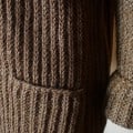 Hand Knit Women Cardigan In Walnut Brown With Side Pockets