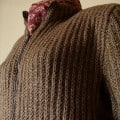 Hand Knit Women Cardigan In Walnut Brown With Side Pockets