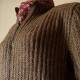 Hand Knit Women Cardigan In Walnut Brown With Side Pockets