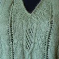 Sage-Green Hand Knit Women Jumper