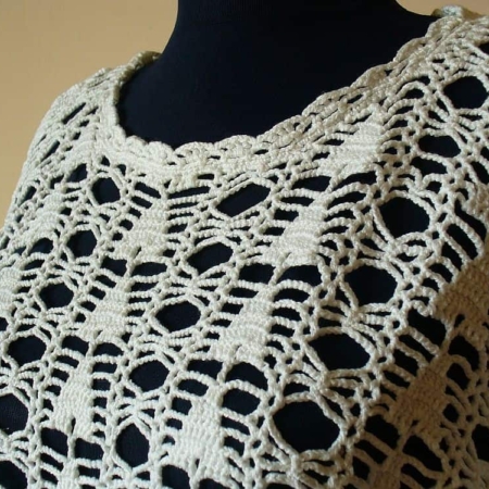 White Hand Crochet Women Jumper With Long Sleeves